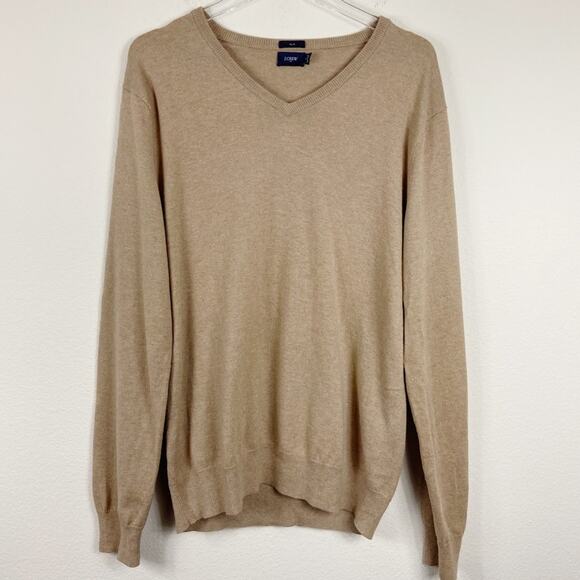 J. Crew | V-Neck Cotton & Wool Sweater Sz L - Picture 1 of 4